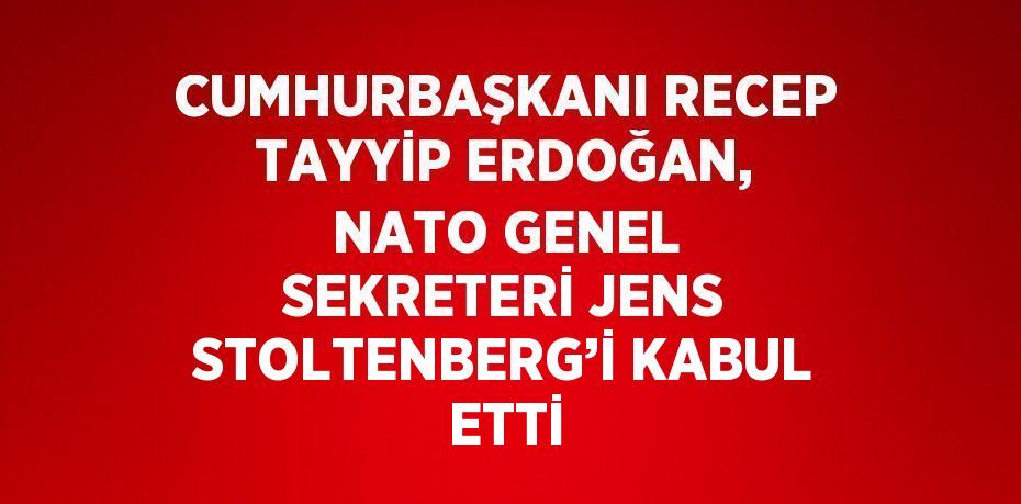 CUMHURBAŞKANI RECEP TAYYİP ERDOĞAN, NATO GENEL SEKRETERİ JENS STOLTENBERG’İ KABUL ETTİ