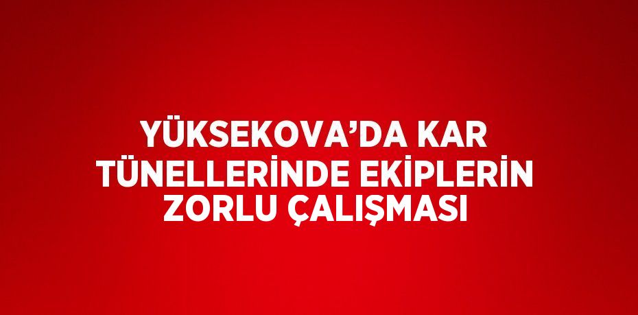 YÜKSEKOVA’DA KAR TÜNELLERİNDE EKİPLERİN ZORLU ÇALIŞMASI