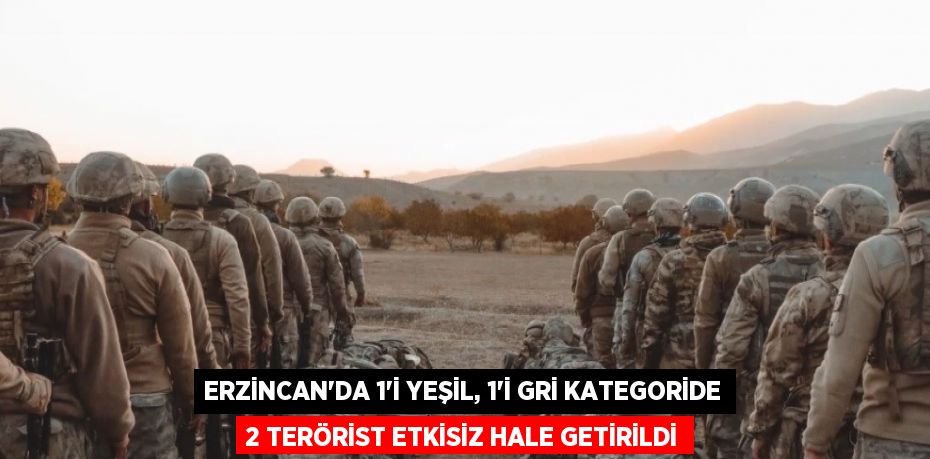 ERZİNCAN’DA 1’İ YEŞİL, 1’İ GRİ KATEGORİDE 2 TERÖRİST ETKİSİZ HALE GETİRİLDİ