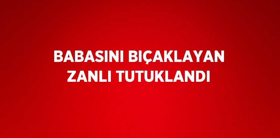 BABASINI BIÇAKLAYAN ZANLI TUTUKLANDI