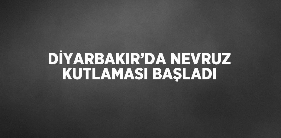 DİYARBAKIR’DA NEVRUZ KUTLAMASI BAŞLADI