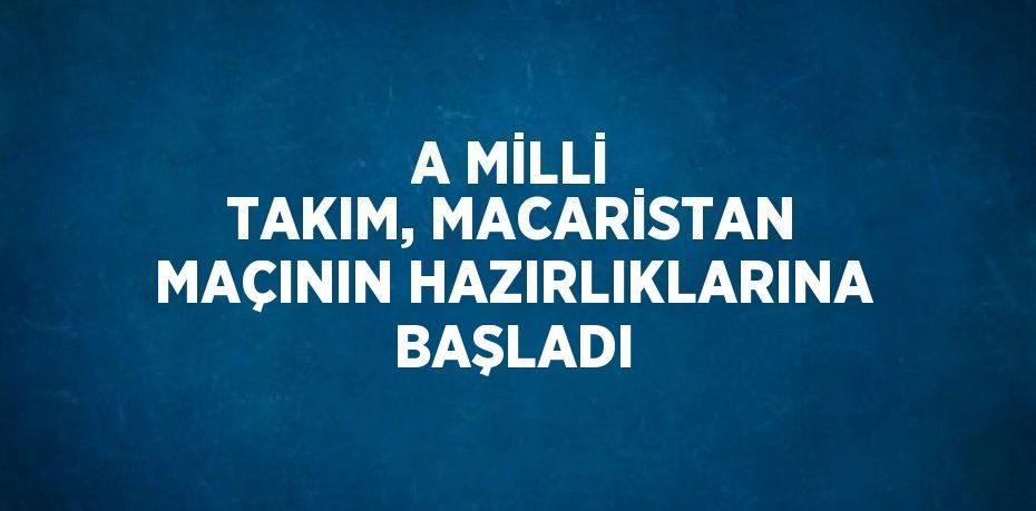 A MİLLİ TAKIM, MACARİSTAN MAÇININ HAZIRLIKLARINA BAŞLADI