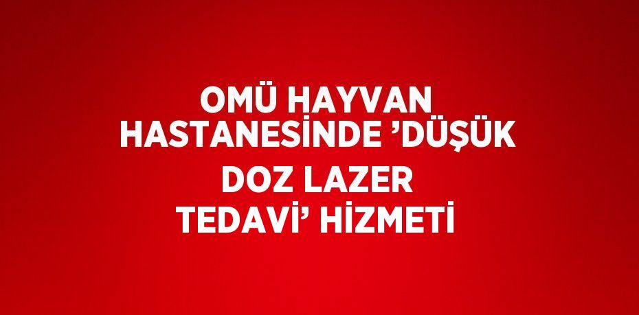 OMÜ HAYVAN HASTANESİNDE ’DÜŞÜK DOZ LAZER TEDAVİ’ HİZMETİ