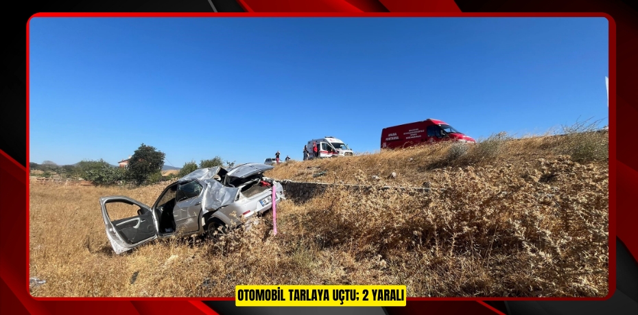 Otomobil tarlaya uçtu; 2 yaralı
