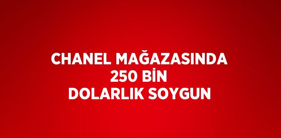 CHANEL MAĞAZASINDA 250 BİN DOLARLIK SOYGUN