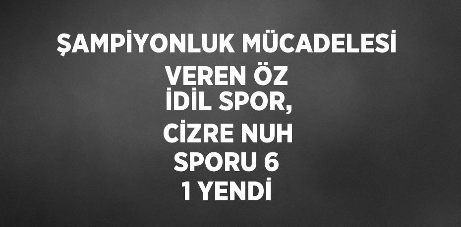 ŞAMPİYONLUK MÜCADELESİ VEREN ÖZ İDİL SPOR, CİZRE NUH SPORU 6 1 YENDİ