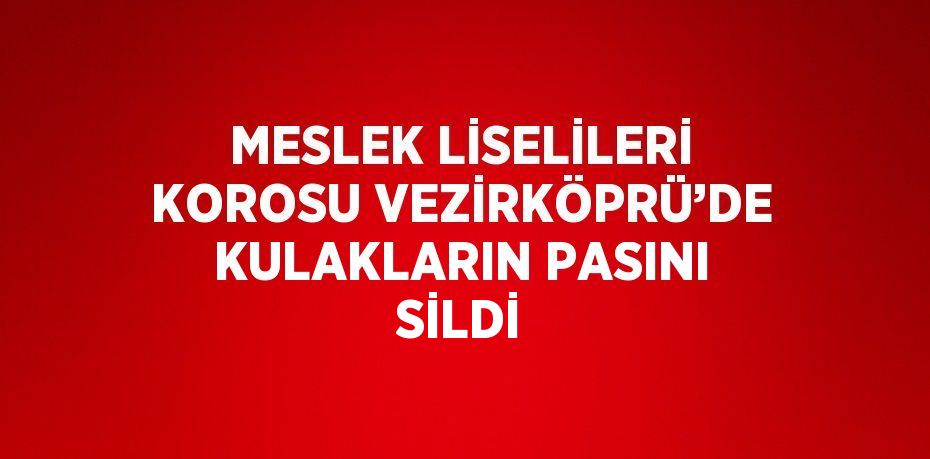 MESLEK LİSELİLERİ KOROSU VEZİRKÖPRÜ’DE KULAKLARIN PASINI SİLDİ