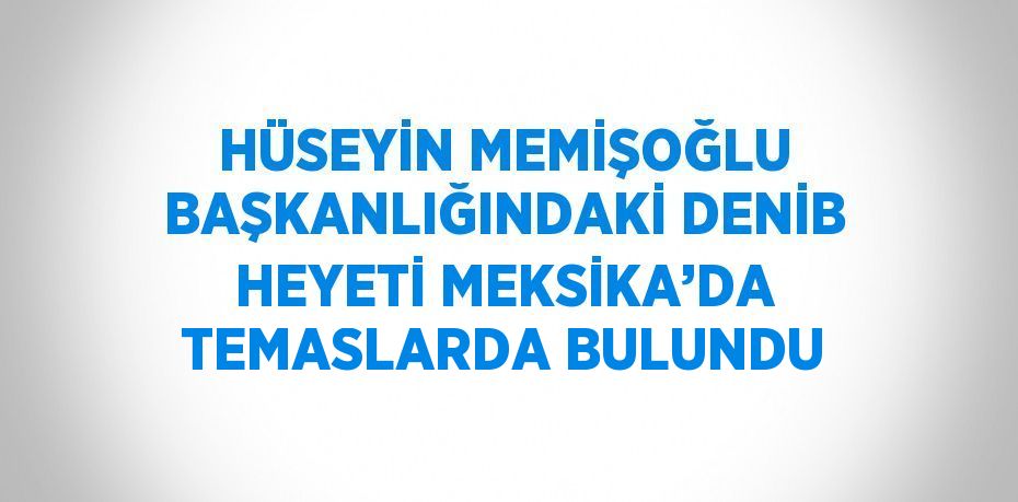 HÜSEYİN MEMİŞOĞLU BAŞKANLIĞINDAKİ DENİB HEYETİ MEKSİKA’DA TEMASLARDA BULUNDU
