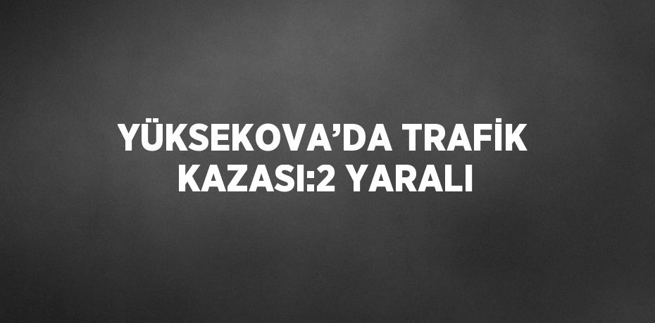 YÜKSEKOVA’DA TRAFİK KAZASI:2 YARALI