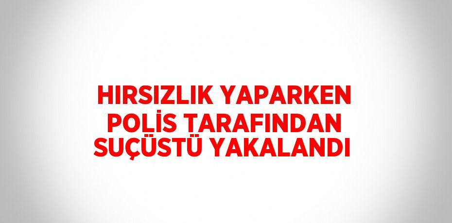 HIRSIZLIK YAPARKEN POLİS TARAFINDAN SUÇÜSTÜ YAKALANDI