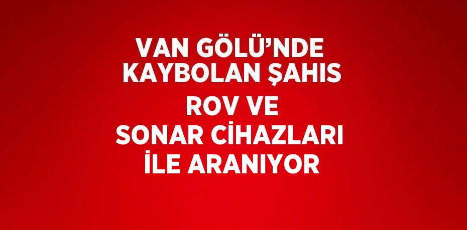 VAN GÖLÜ’NDE KAYBOLAN ŞAHIS ROV VE SONAR CİHAZLARI İLE ARANIYOR