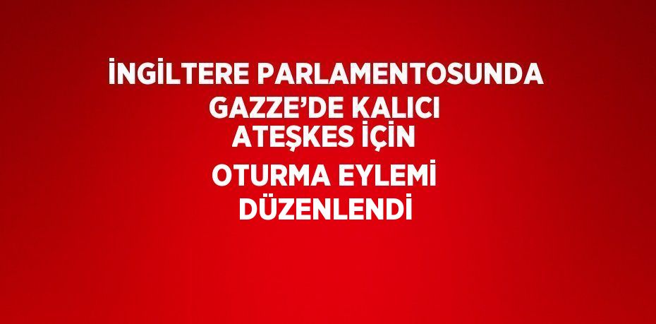 İNGİLTERE PARLAMENTOSUNDA GAZZE’DE KALICI ATEŞKES İÇİN OTURMA EYLEMİ DÜZENLENDİ