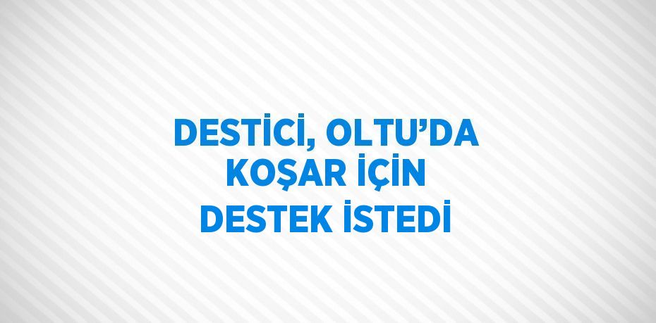 DESTİCİ, OLTU’DA KOŞAR İÇİN DESTEK İSTEDİ