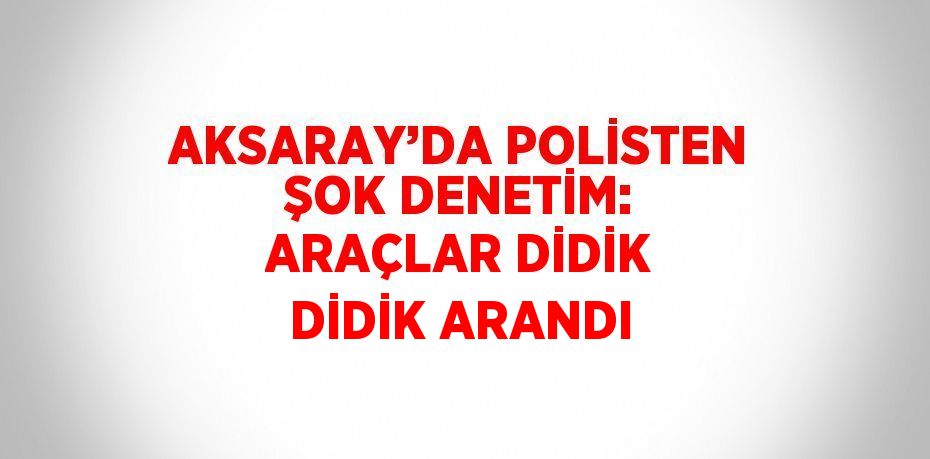 AKSARAY’DA POLİSTEN ŞOK DENETİM: ARAÇLAR DİDİK DİDİK ARANDI