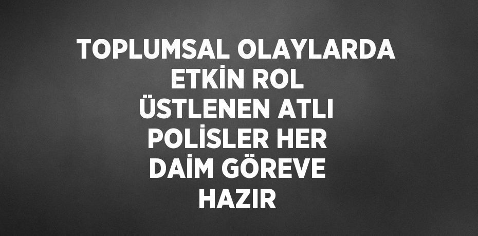 TOPLUMSAL OLAYLARDA ETKİN ROL ÜSTLENEN ATLI POLİSLER HER DAİM GÖREVE HAZIR