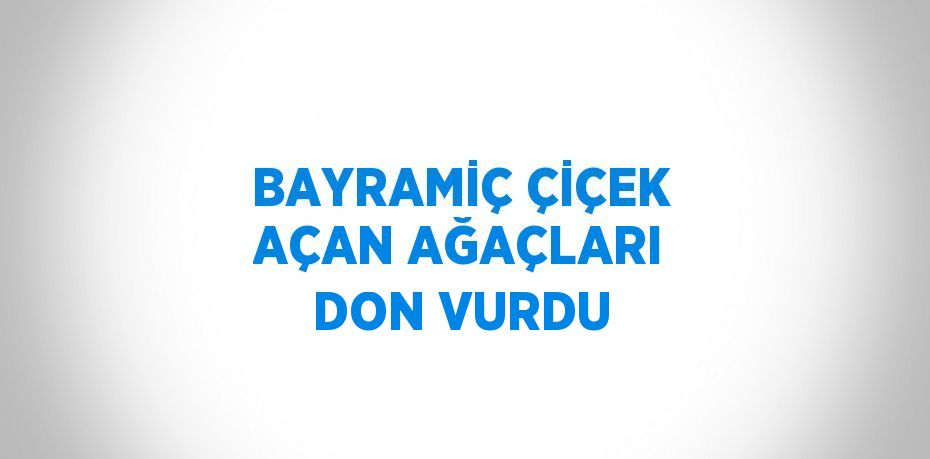 BAYRAMİÇ ÇİÇEK AÇAN AĞAÇLARI DON VURDU