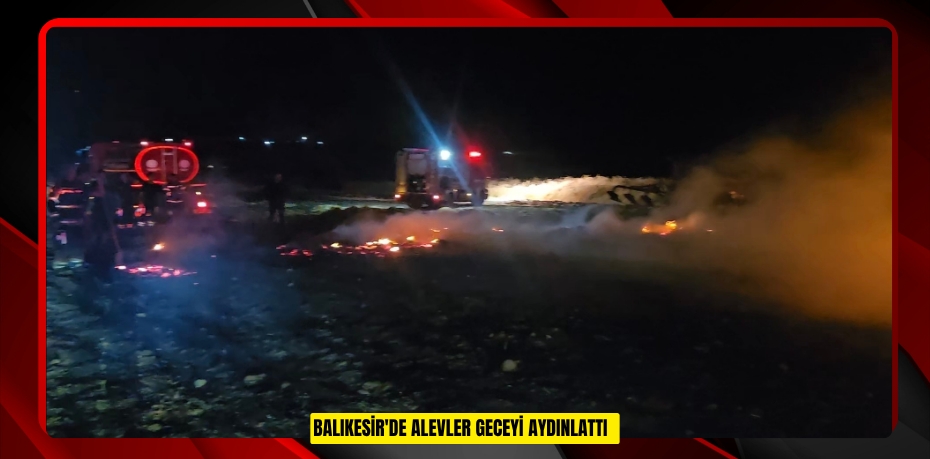 Balıkesir'de alevler geceyi aydınlattı  