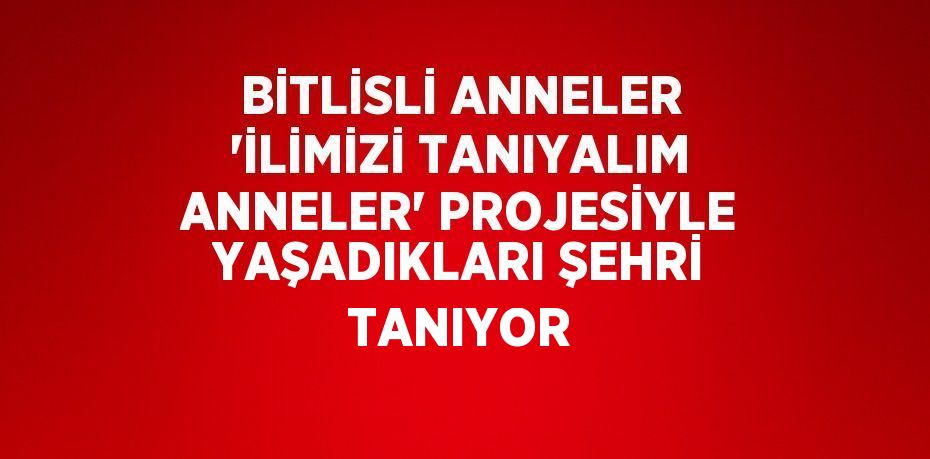 BİTLİSLİ ANNELER 'İLİMİZİ TANIYALIM ANNELER' PROJESİYLE YAŞADIKLARI ŞEHRİ TANIYOR