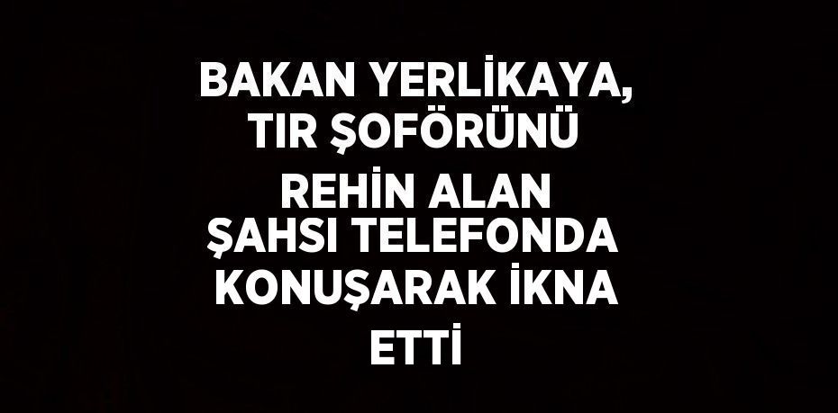 BAKAN YERLİKAYA, TIR ŞOFÖRÜNÜ REHİN ALAN ŞAHSI TELEFONDA KONUŞARAK İKNA ETTİ