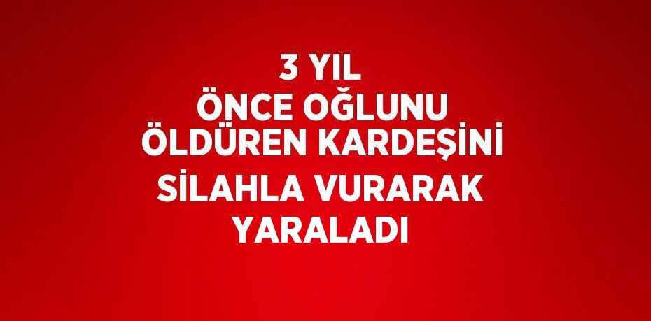 3 YIL ÖNCE OĞLUNU ÖLDÜREN KARDEŞİNİ SİLAHLA VURARAK YARALADI
