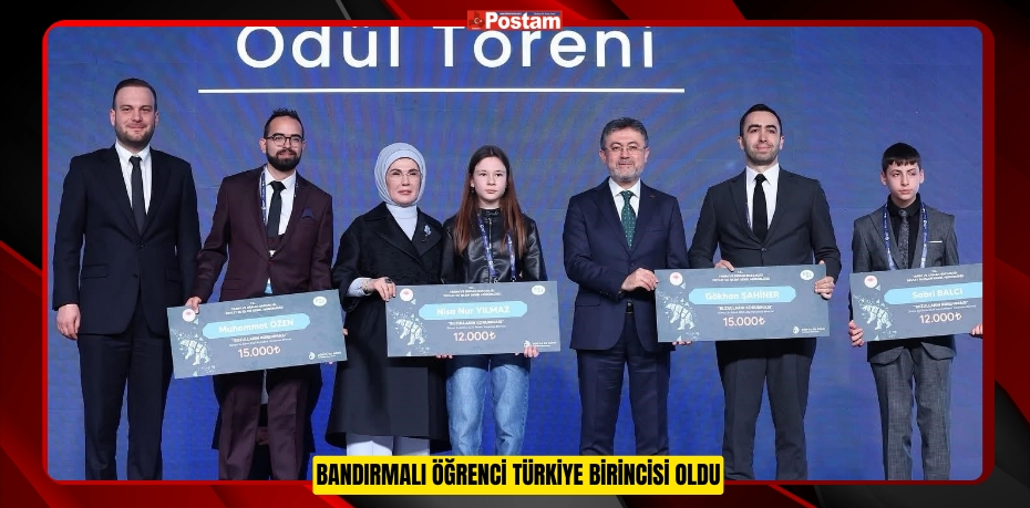 Bandırmalı öğrenci Türkiye birincisi oldu