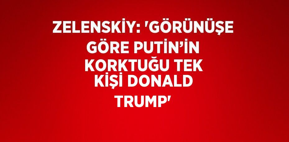 ZELENSKİY: 'GÖRÜNÜŞE GÖRE PUTİN’İN KORKTUĞU TEK KİŞİ DONALD TRUMP'