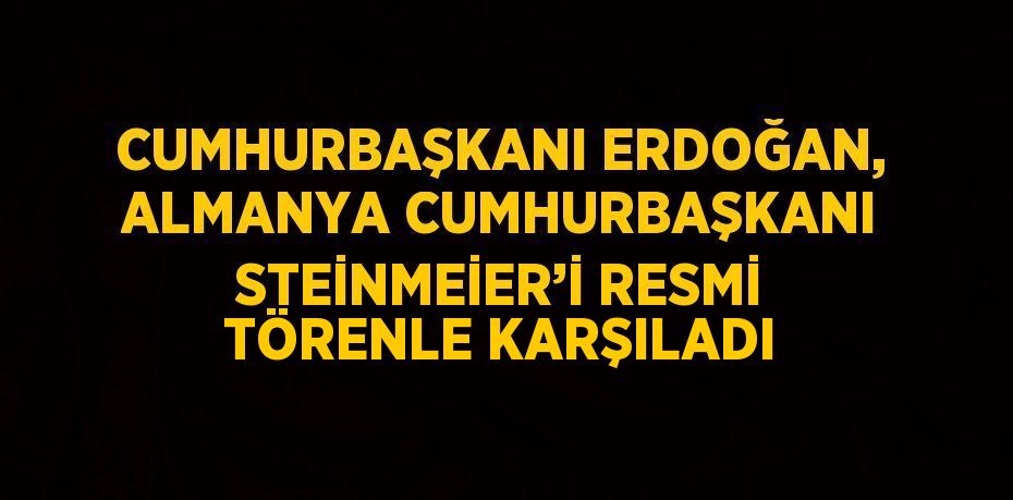 CUMHURBAŞKANI ERDOĞAN, ALMANYA CUMHURBAŞKANI STEİNMEİER’İ RESMİ TÖRENLE KARŞILADI