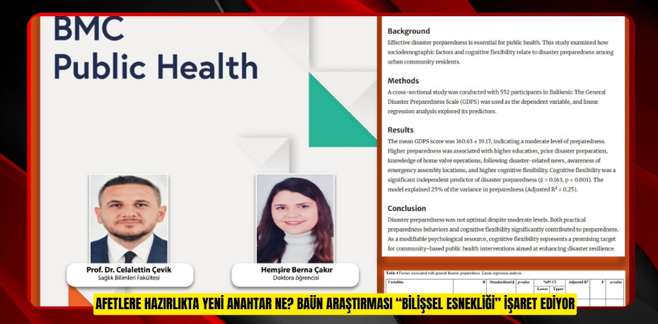AFETLERE HAZIRLIKTA YENİ ANAHTAR NE? BAÜN ARAŞTIRMASI “BİLİŞSEL ESNEKLİĞİ” İŞARET EDİYOR