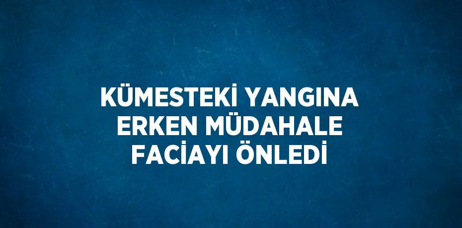 KÜMESTEKİ YANGINA ERKEN MÜDAHALE FACİAYI ÖNLEDİ
