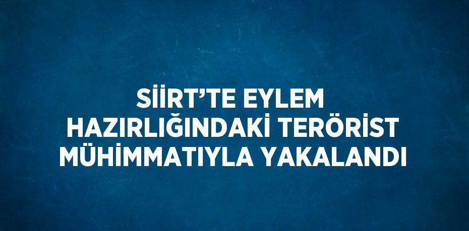 SİİRT’TE EYLEM HAZIRLIĞINDAKİ TERÖRİST MÜHİMMATIYLA YAKALANDI