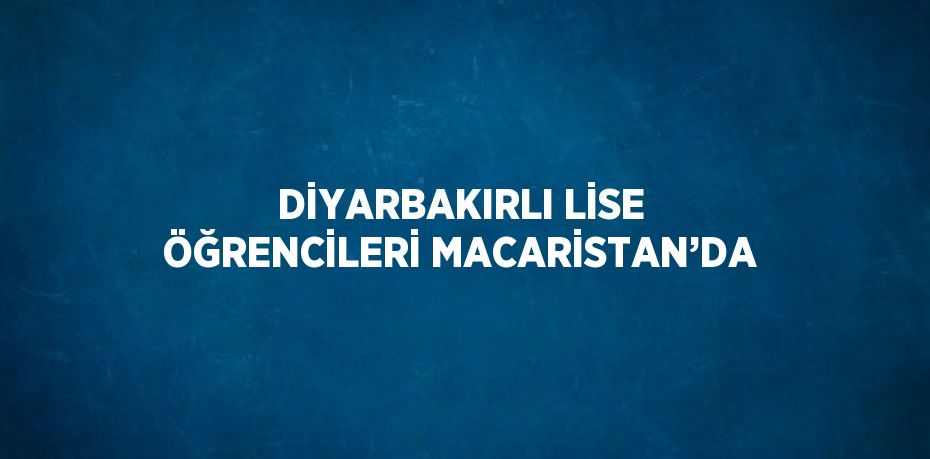 DİYARBAKIRLI LİSE ÖĞRENCİLERİ MACARİSTAN’DA