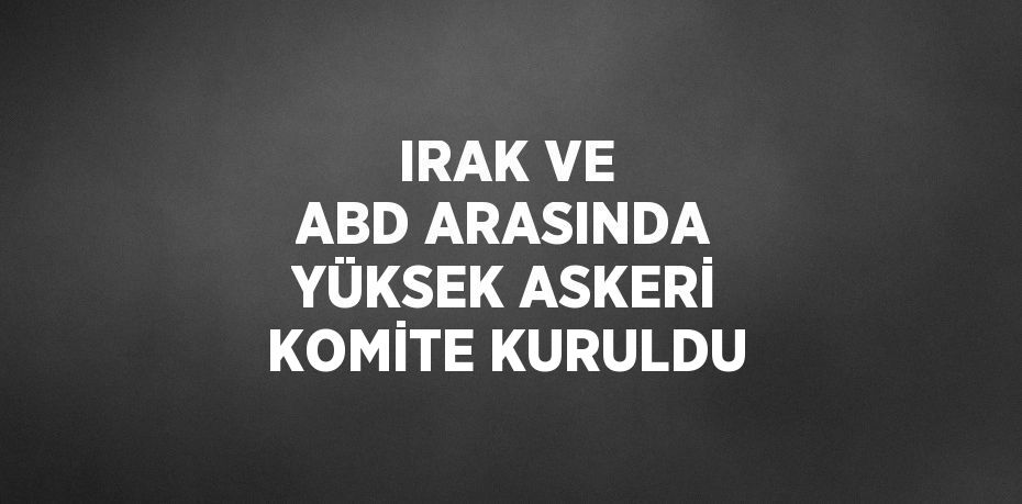 IRAK VE ABD ARASINDA YÜKSEK ASKERİ KOMİTE KURULDU