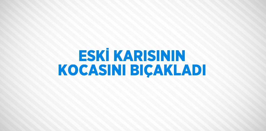 ESKİ KARISININ KOCASINI BIÇAKLADI