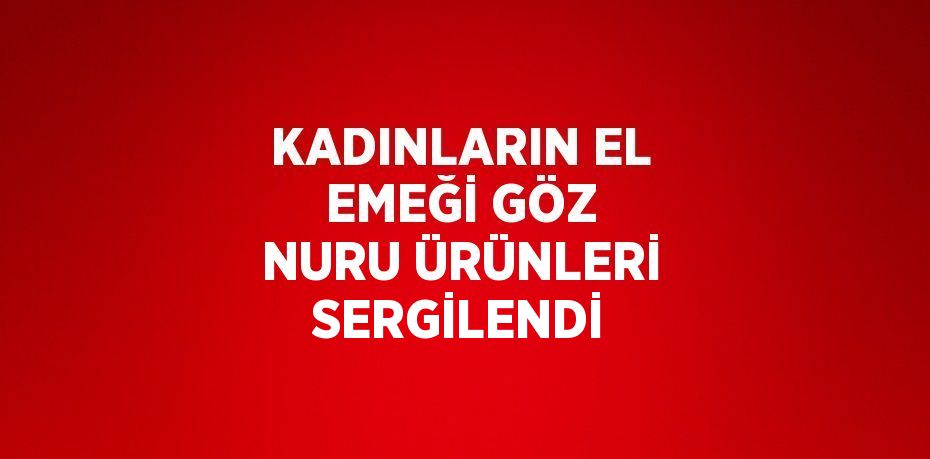 KADINLARIN EL EMEĞİ GÖZ NURU ÜRÜNLERİ SERGİLENDİ