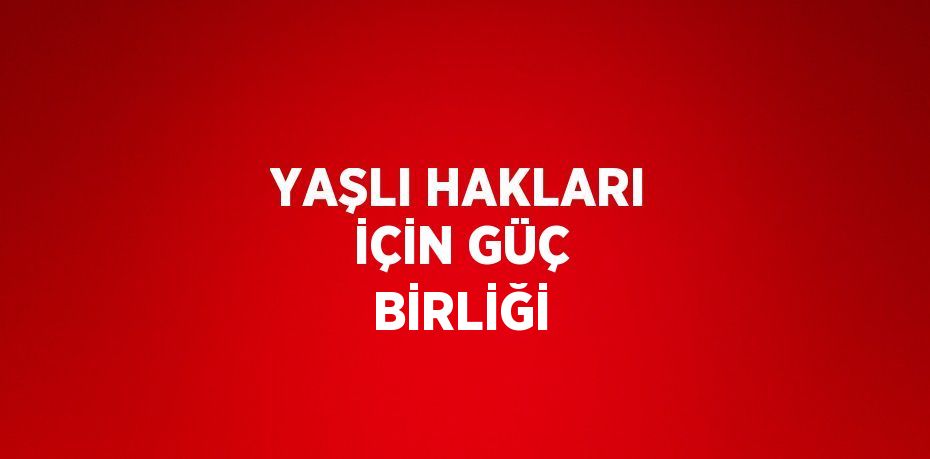 YAŞLI HAKLARI İÇİN GÜÇ BİRLİĞİ