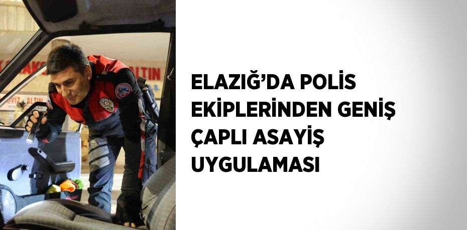 ELAZIĞ’DA POLİS EKİPLERİNDEN GENİŞ ÇAPLI ASAYİŞ UYGULAMASI