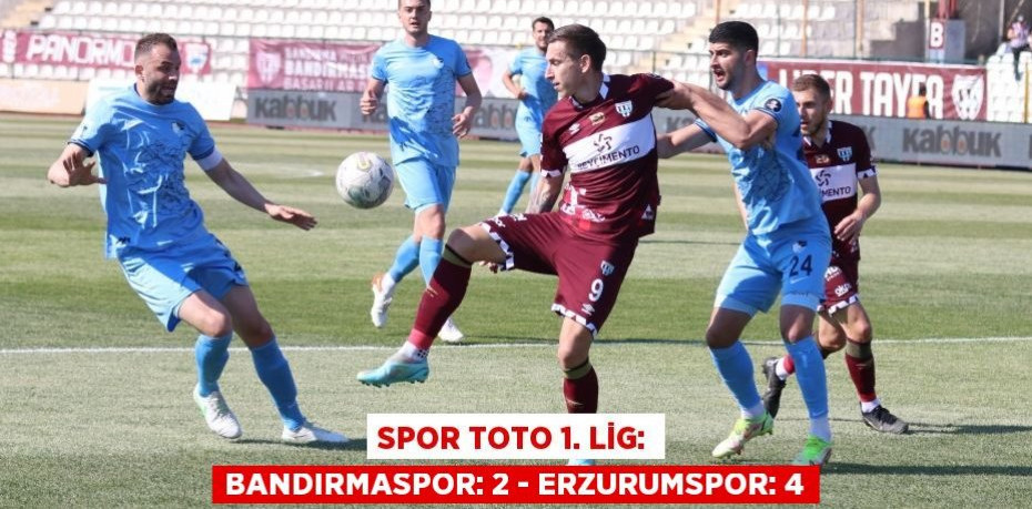 Spor Toto 1. Lig: Bandırmaspor: 2 - Erzurumspor: 4