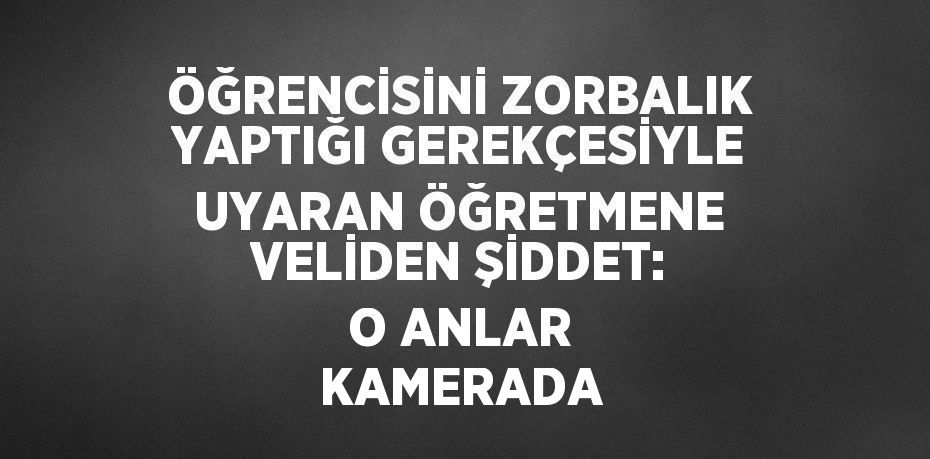 ÖĞRENCİSİNİ ZORBALIK YAPTIĞI GEREKÇESİYLE UYARAN ÖĞRETMENE VELİDEN ŞİDDET: O ANLAR KAMERADA