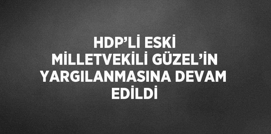 HDP’Lİ ESKİ MİLLETVEKİLİ GÜZEL’İN YARGILANMASINA DEVAM EDİLDİ
