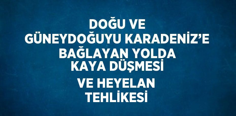 DOĞU VE GÜNEYDOĞUYU KARADENİZ’E BAĞLAYAN YOLDA KAYA DÜŞMESİ VE HEYELAN TEHLİKESİ