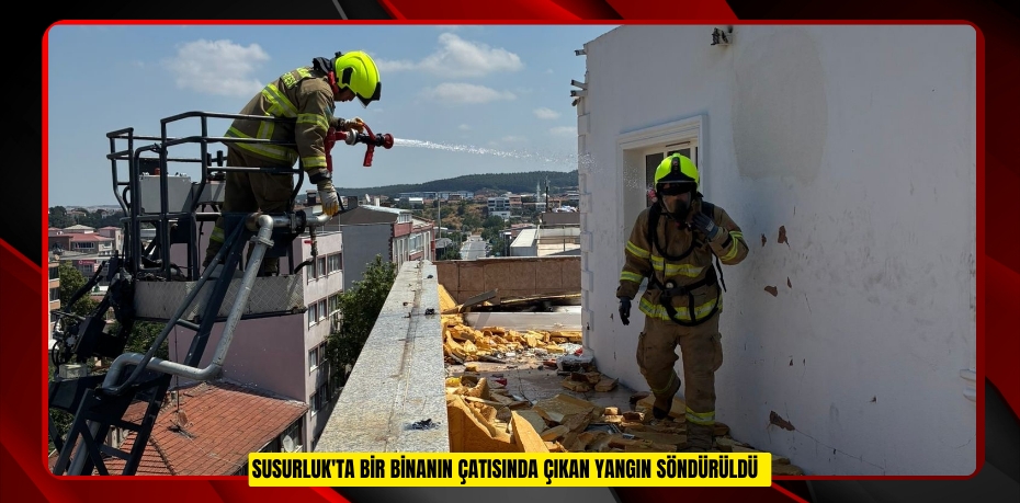 Susurluk'ta bir binanın çatısında çıkan yangın söndürüldü  