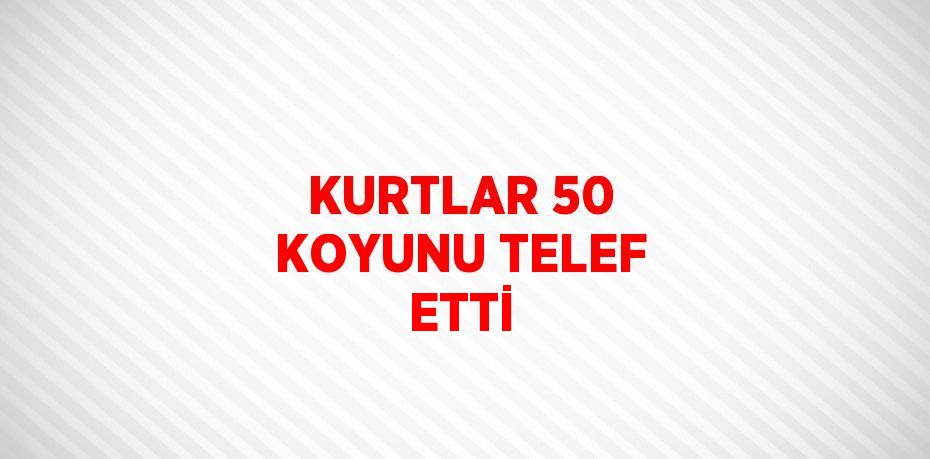 KURTLAR 50 KOYUNU TELEF ETTİ