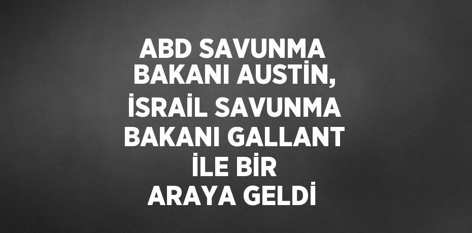 ABD SAVUNMA BAKANI AUSTİN, İSRAİL SAVUNMA BAKANI GALLANT İLE BİR ARAYA GELDİ