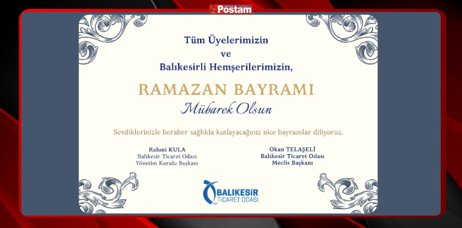 BALIKESİR TİCARET ODASI BAYRAM İLANI
