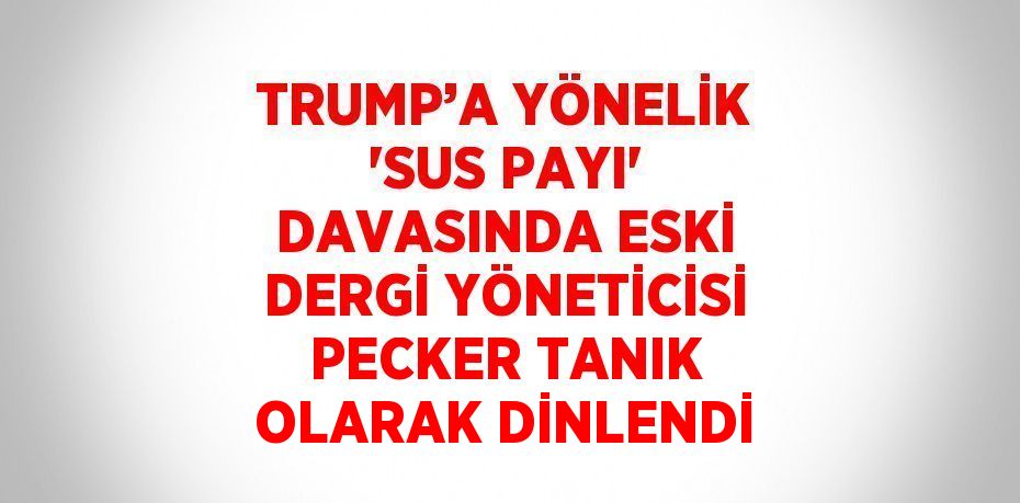 TRUMP’A YÖNELİK 'SUS PAYI' DAVASINDA ESKİ DERGİ YÖNETİCİSİ PECKER TANIK OLARAK DİNLENDİ