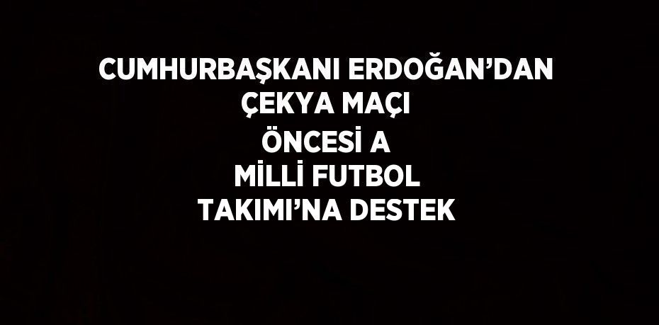 CUMHURBAŞKANI ERDOĞAN’DAN ÇEKYA MAÇI ÖNCESİ A MİLLİ FUTBOL TAKIMI’NA DESTEK
