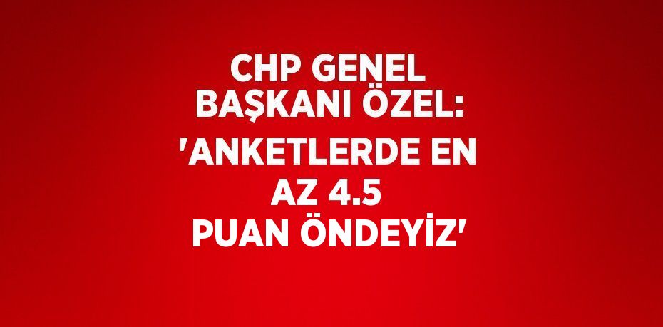 CHP GENEL BAŞKANI ÖZEL: 'ANKETLERDE EN AZ 4.5 PUAN ÖNDEYİZ'