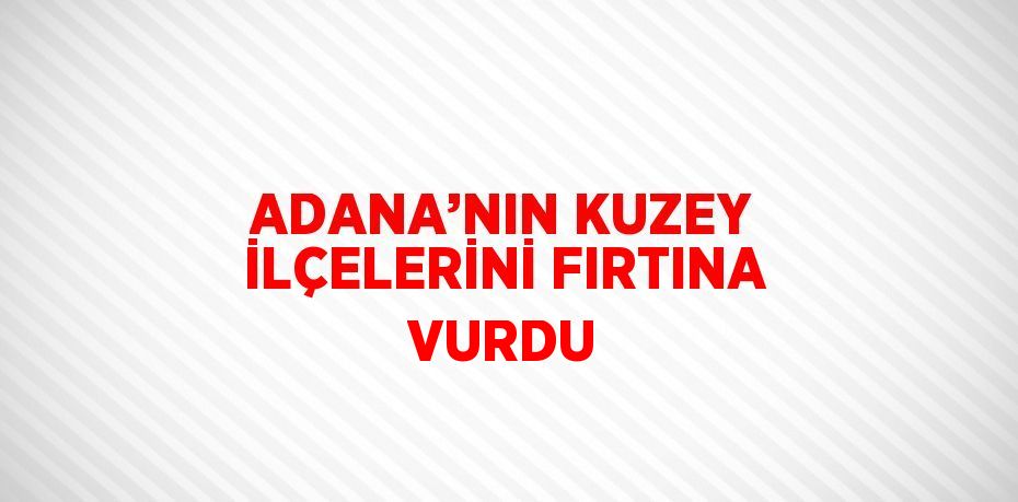 ADANA’NIN KUZEY İLÇELERİNİ FIRTINA VURDU