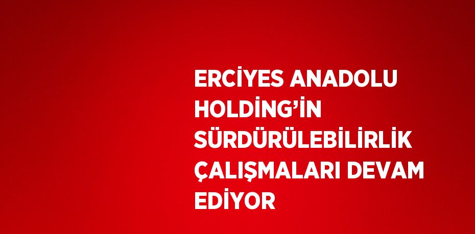 ERCİYES ANADOLU HOLDİNG’İN SÜRDÜRÜLEBİLİRLİK ÇALIŞMALARI DEVAM EDİYOR