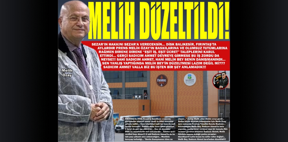 MELİH DÜZELTİLDİ!